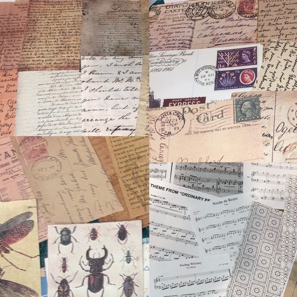 200x Junk Journal Kit Ephemera Stickers Diary Vintage Sapphire Floral Scrapbook - Picture 12 of 16